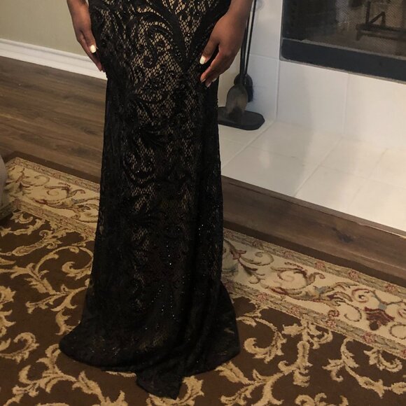 Formal 2 Piece Black Beaded Gown - Picture 4 of 5